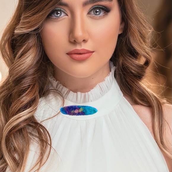 Handmade Bar Pin Needle Felted Fiber Art Brooch - Picture 2 of 8